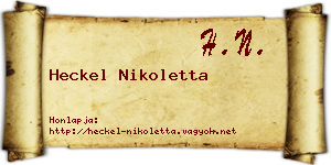 Heckel Nikoletta névjegykártya